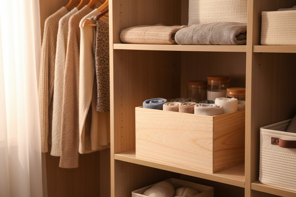 Caja Organizadora para Platos OAKY — Manilla Cruzada