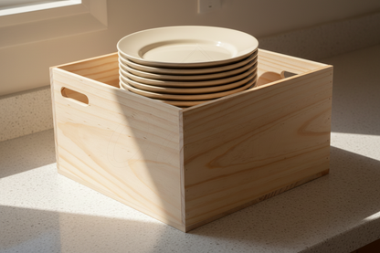 Caja Organizadora para Platos OAKY — Manilla Cruzada