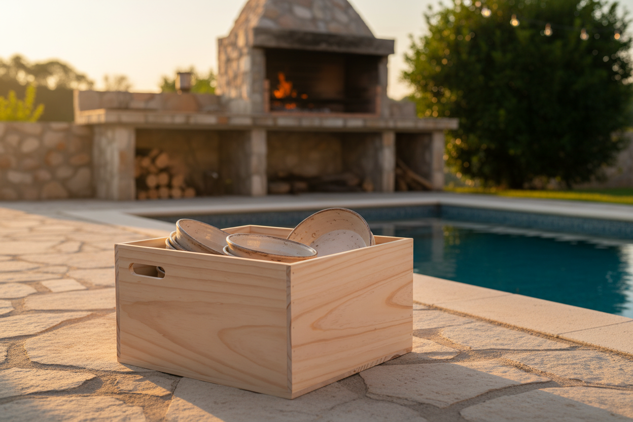 Caja Organizadora para Platos OAKY — Manilla Cruzada