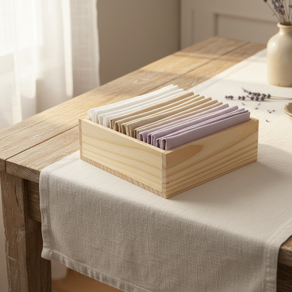 Set 4 Servilleteros y Organizadores Cuadrados de Madera de Pino – OAKY)