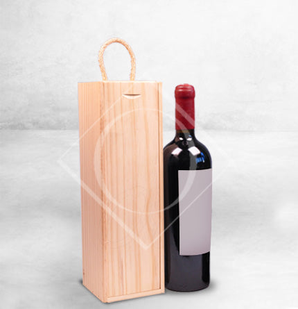 Caja de Madera para 1 Botella de Vino C
