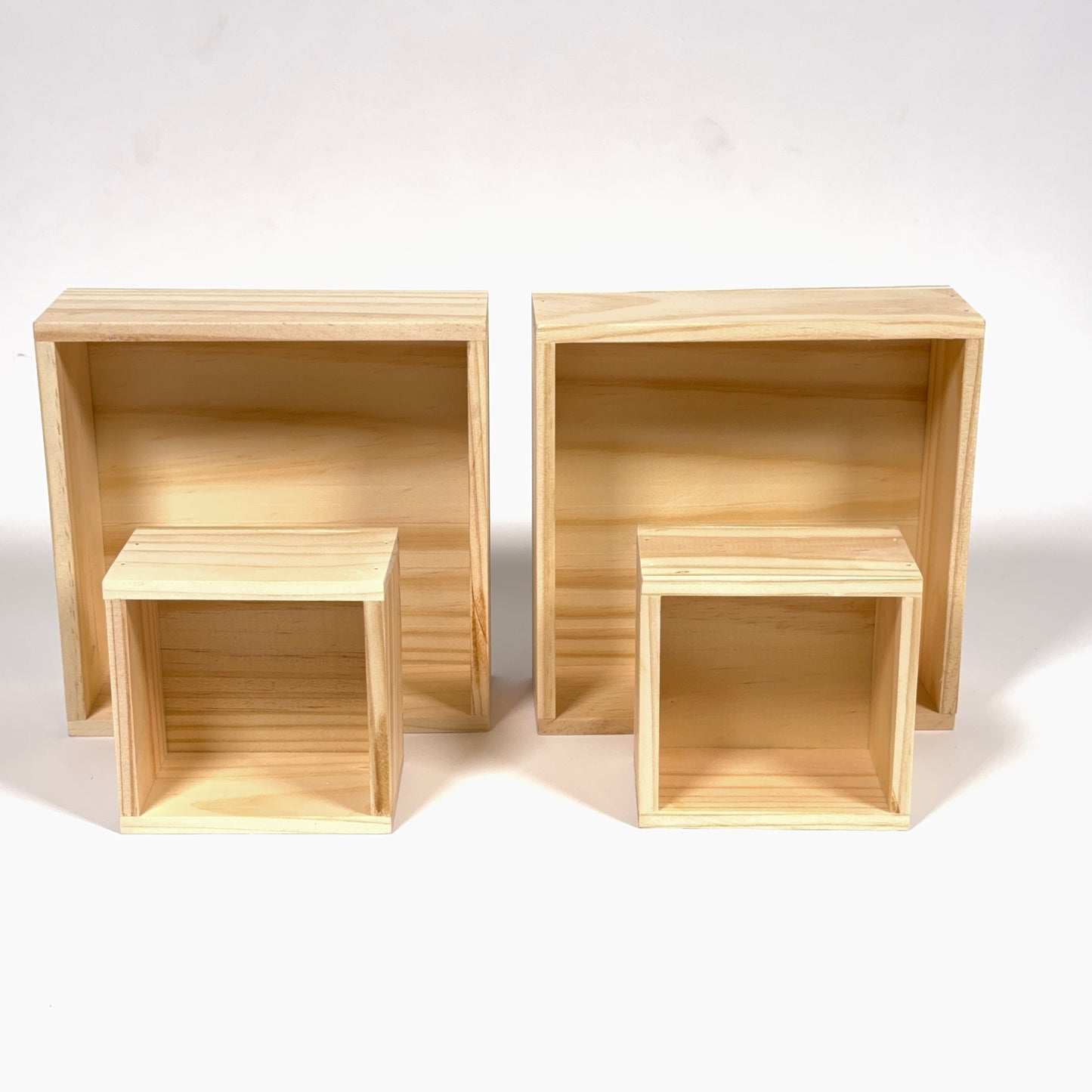 Set 4 Servilleteros y Organizadores Cuadrados de Madera de Pino – OAKY)