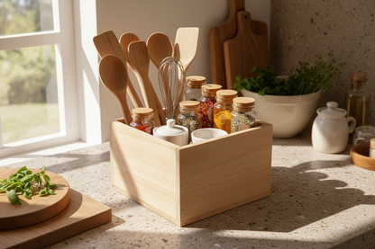 Caja Organizadora Cuadrada de Madera OAKY