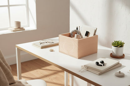 Caja Organizadora Cuadrada de Madera OAKY